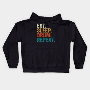 Eat Sleep Drum Repeat Drummers Kids Hoodie